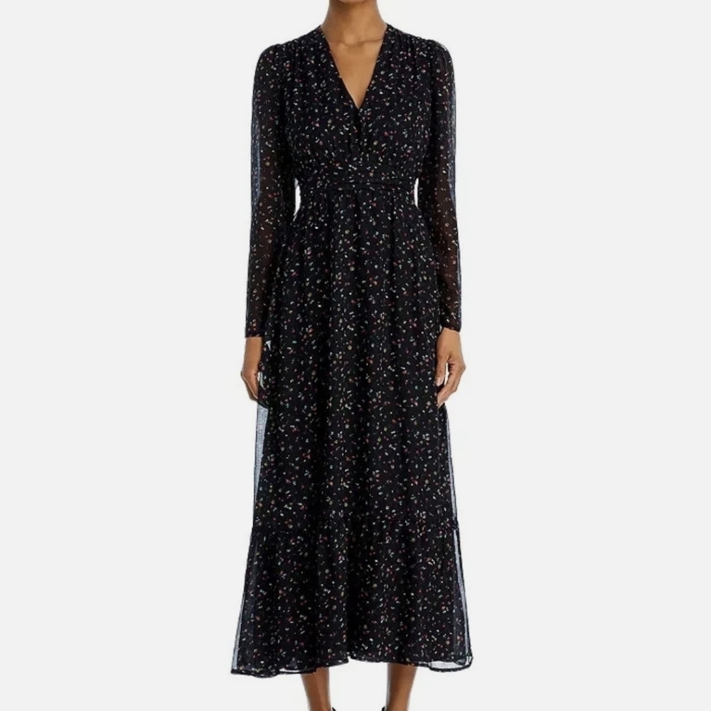 Aqua Black Floral Long Sleeve Dress - Picture 4 of 8